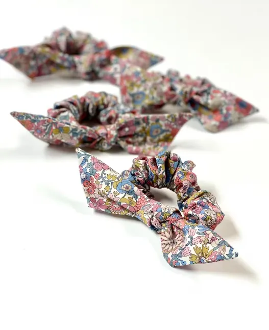 Floral Petite Knot Scrunchies | Liberty London Cotton | Colorful Florals | Fine Hair Scrunchies | Luxury Fabric Scrunchies