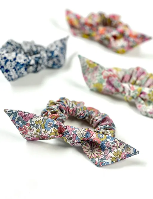 Floral Petite Knot Scrunchies | Liberty London Cotton | Colorful Florals | Fine Hair Scrunchies | Luxury Fabric Scrunchies