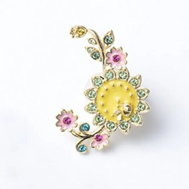 Forest series green enamel plant style drop glaze alloy tree branch Imitation pearl girl collar pin brooch factory direct sale