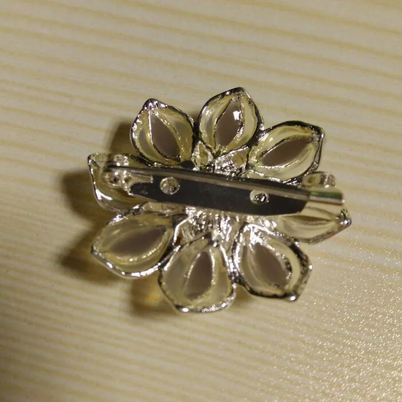 Gold Silver Plated Enamel Pin Crystal Channel Brooches For Women