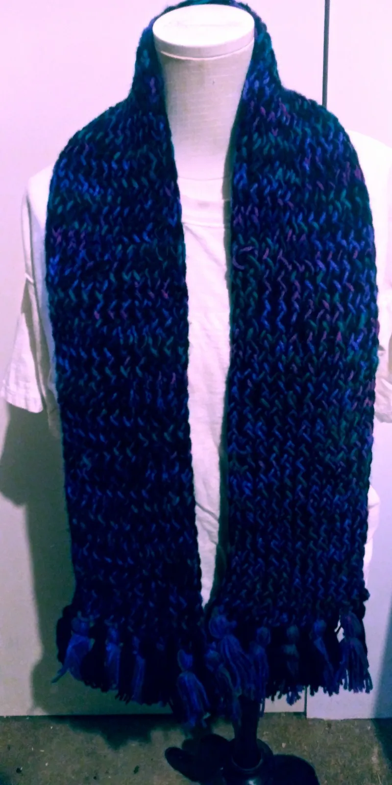 Handmade Beanie n Scarves Sets of Black n Dark Blue