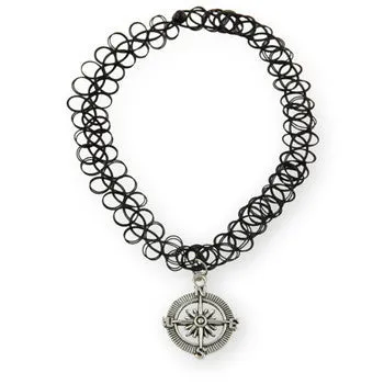 Handmade Hot Selling Vintage Stretch Tattoo Choker Necklace Gothic Punk Grunge Henna Elastic with Choker Pendant Necklaces