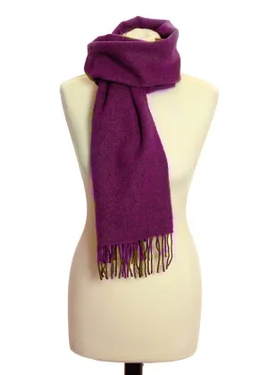 Herringbone Made In England Lambswool Fringe Scarf | Byzantium