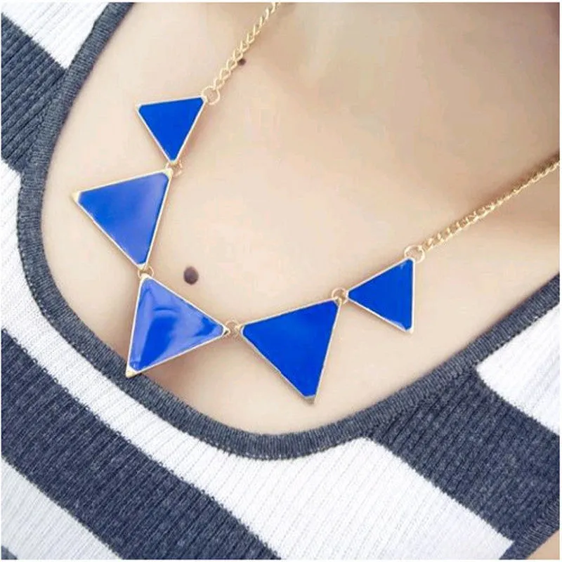 Hot Black geometrical Triangle Necklace Fashion choker necklace Jewelry for women vintage accessories