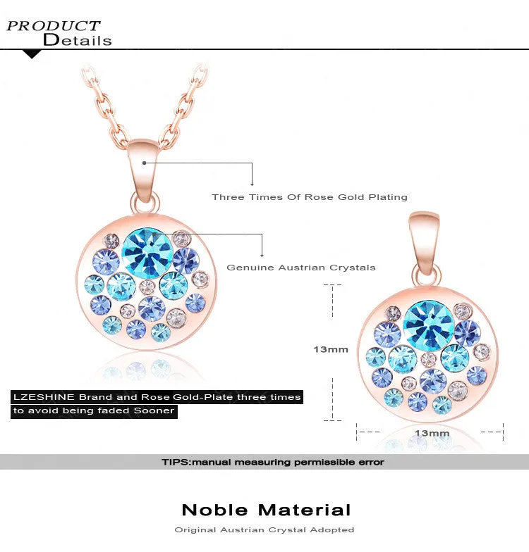 Hot Sale Rose Gold Plated Fashion SWA Element Austrian Crystal Collares Maxi Necklaces & Pendants