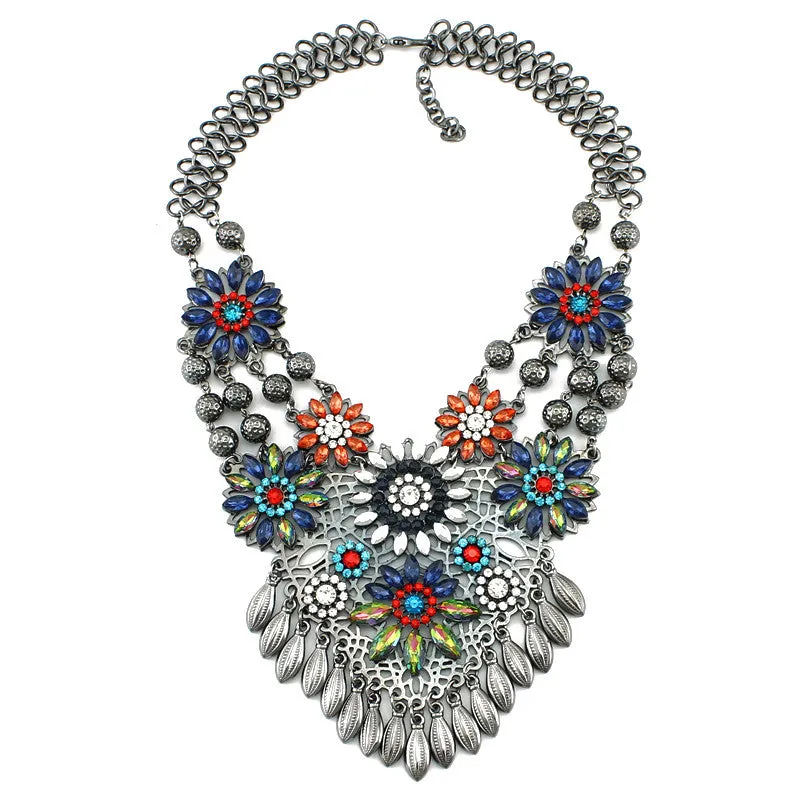 Hot sales Maxi Necklace Woman fashion jewelry Brand Necklaces & Pendants Colorful choker statement necklace