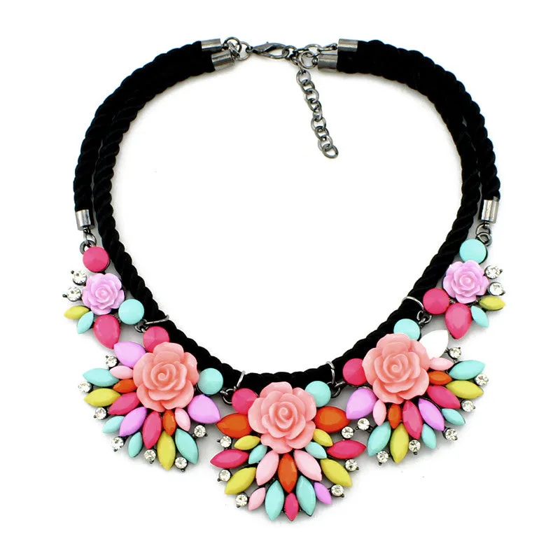 Hot sales Maxi Necklace Woman fashion jewelry Brand Necklaces & Pendants Colorful choker statement necklace