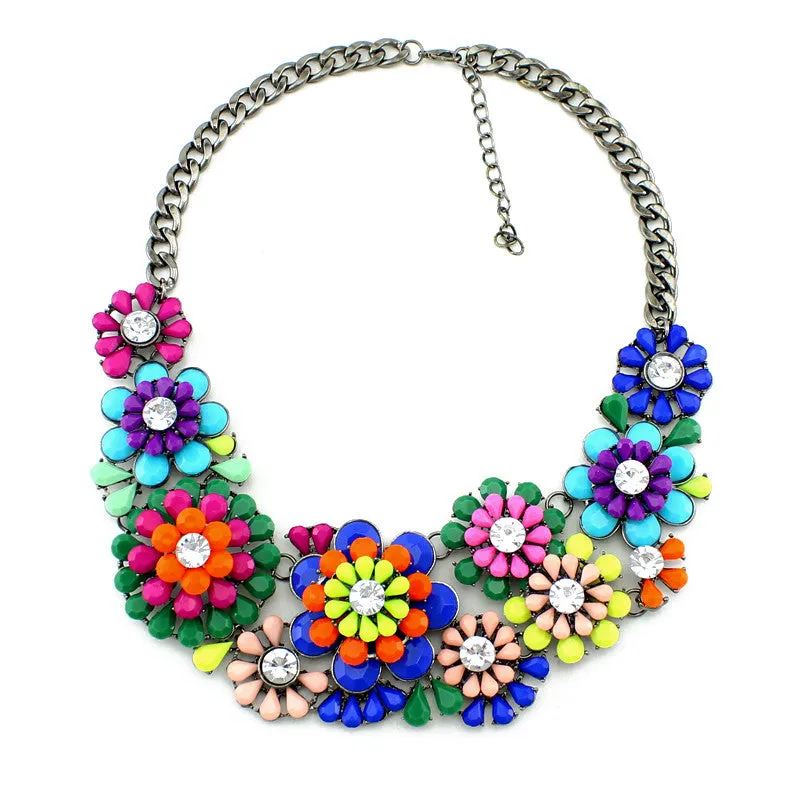 Hot sales Maxi Necklace Woman fashion jewelry Brand Necklaces & Pendants Colorful choker statement necklace