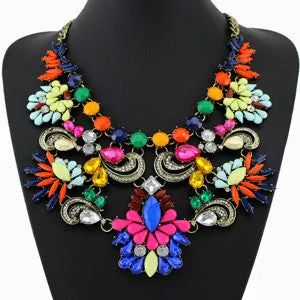 Hot sales Maxi Necklace Woman fashion jewelry Brand Necklaces & Pendants Colorful choker statement necklace