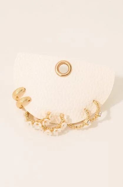 Jasmine Mixed Studded Hoop Earrings Set