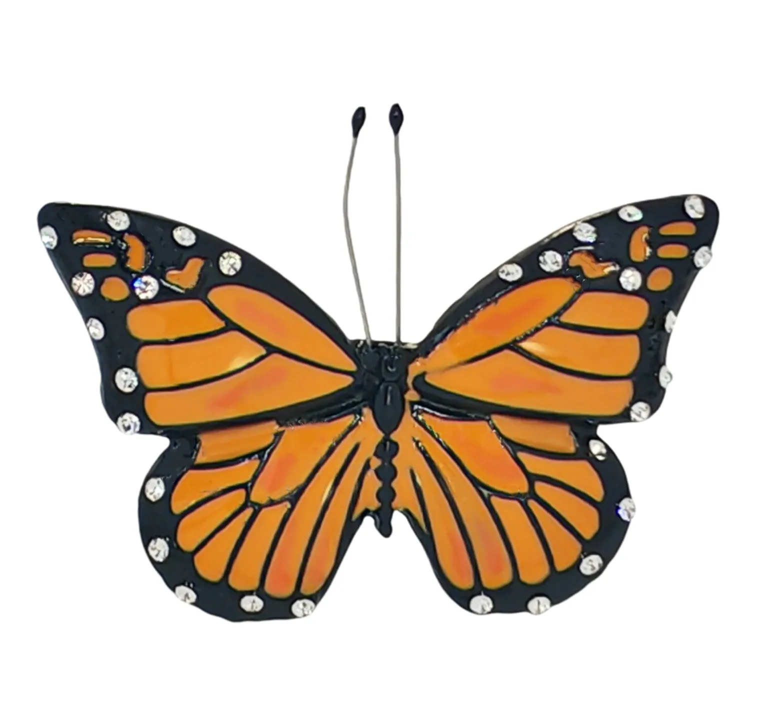 Jewelblings Elegant  Clear Crystal Accent Black & Orange Enamel Monarch Butterfly Brooches Pins for Growing Beauty Women Girl Coat Jewelry