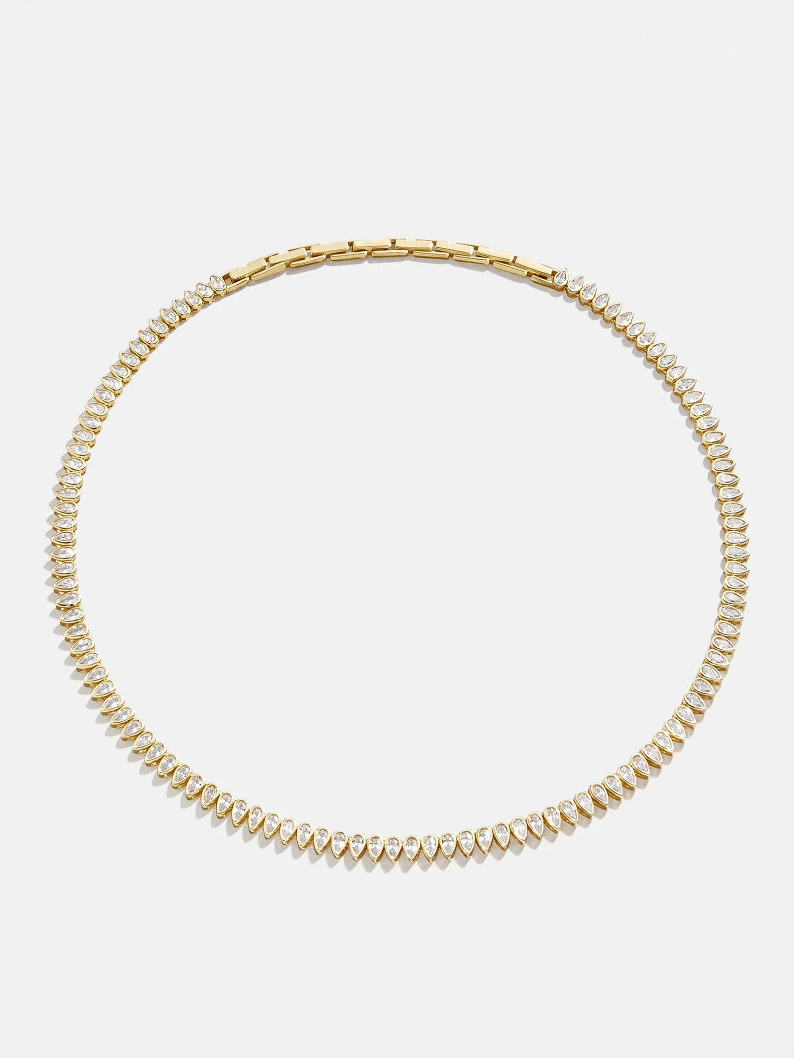 Julia 18K Gold Adjustable Tennis Necklace - Gold/Pavé