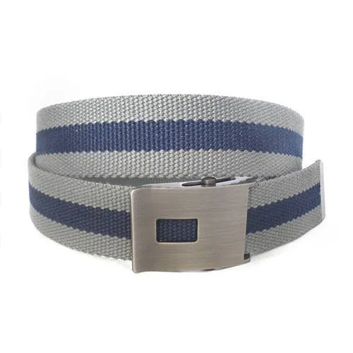 JULIAN - Mens Grey & Navy Canvas Belt - CLEARANCE