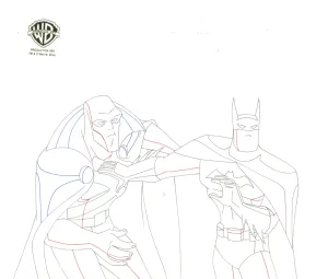 Justice League Original Production Drawing: Martian Manhunter, Batman