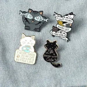 Life is Better with Cats Enamel Pins