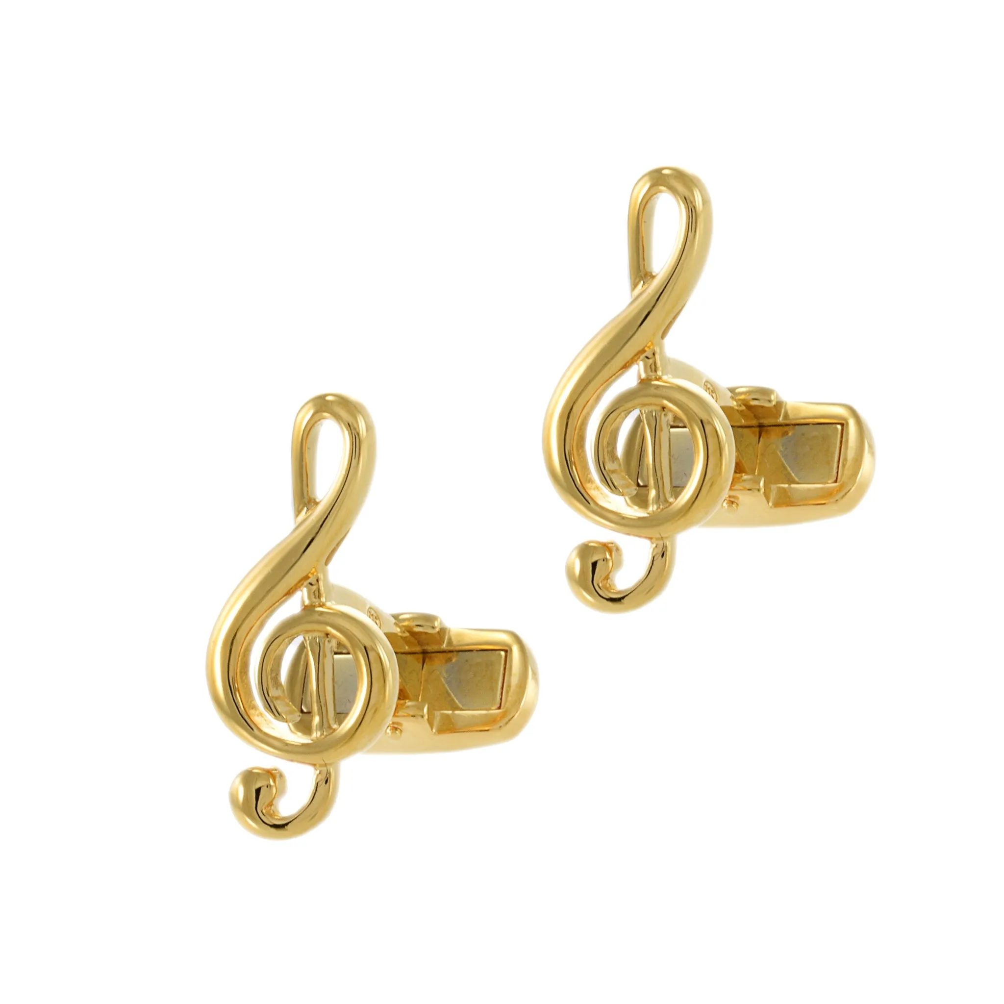 Louis Martin 18KT Yellow Gold Vermeil Musical Note Cufflinks