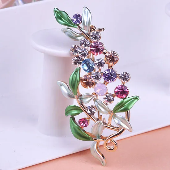 Luxury Bijoux Large Enamel Esmaltes Leaf Flowers Brooches Epoxy Corsage Wedding Broach Bouquet Hijab Pin Broches Party Women Lot