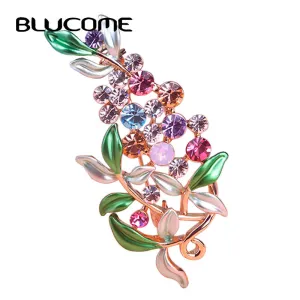 Luxury Bijoux Large Enamel Esmaltes Leaf Flowers Brooches Epoxy Corsage Wedding Broach Bouquet Hijab Pin Broches Party Women Lot