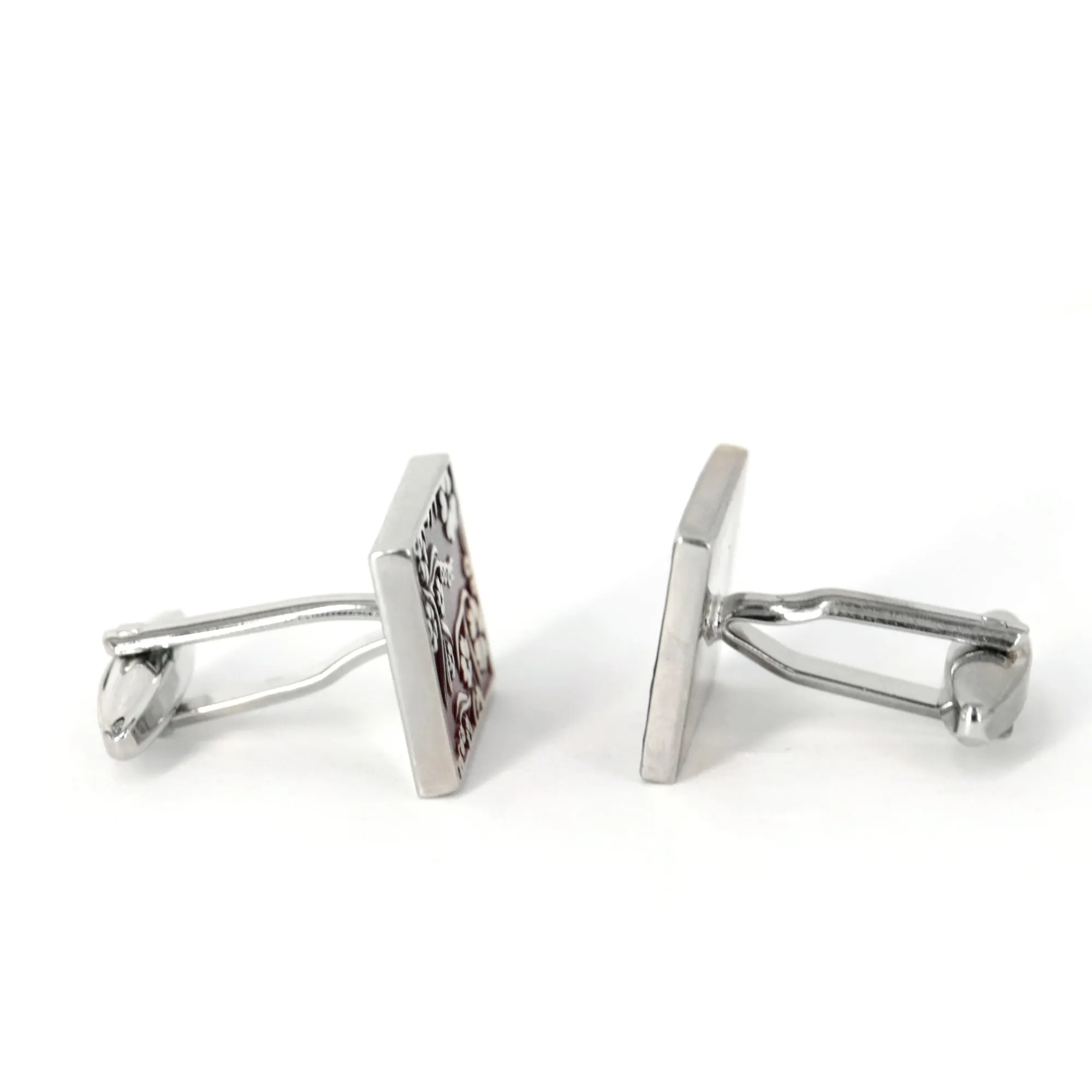 MarzthomsonRectangle Florist Design - Maroon cufflinks (Online Exclusive)