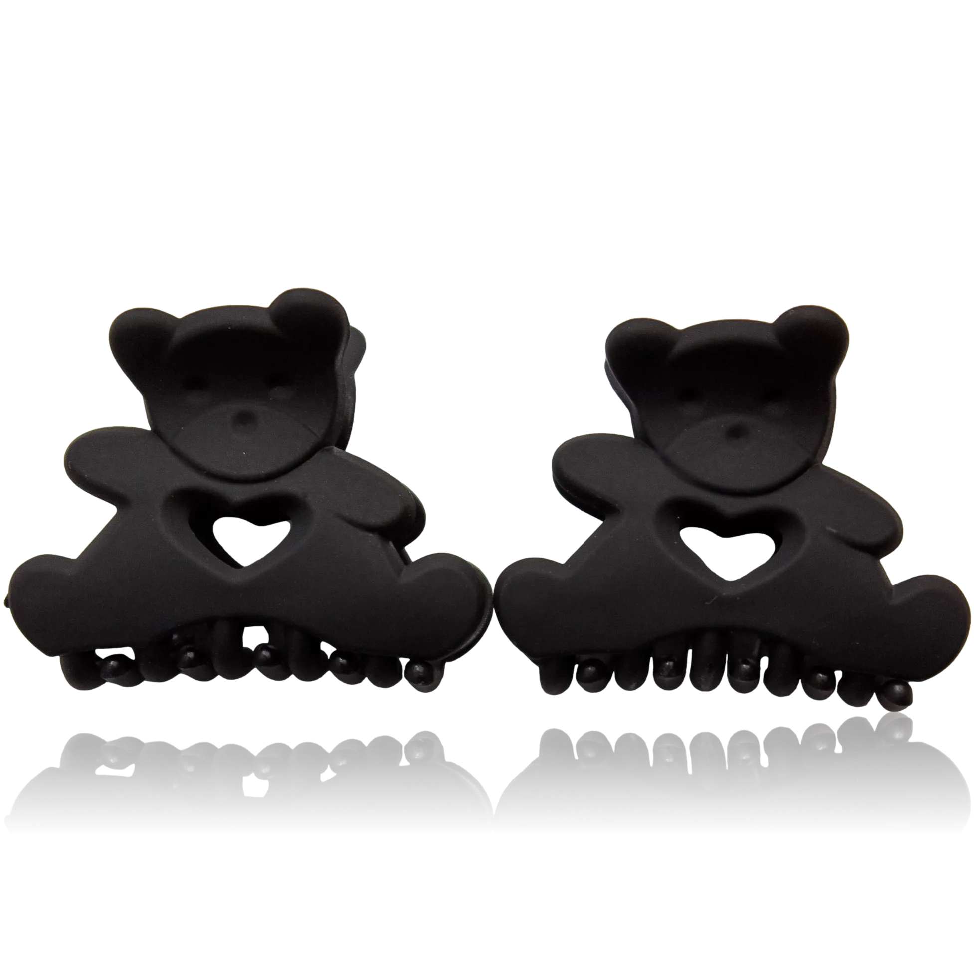 Medium Honey Bear Claw Hair Clip Set in Black