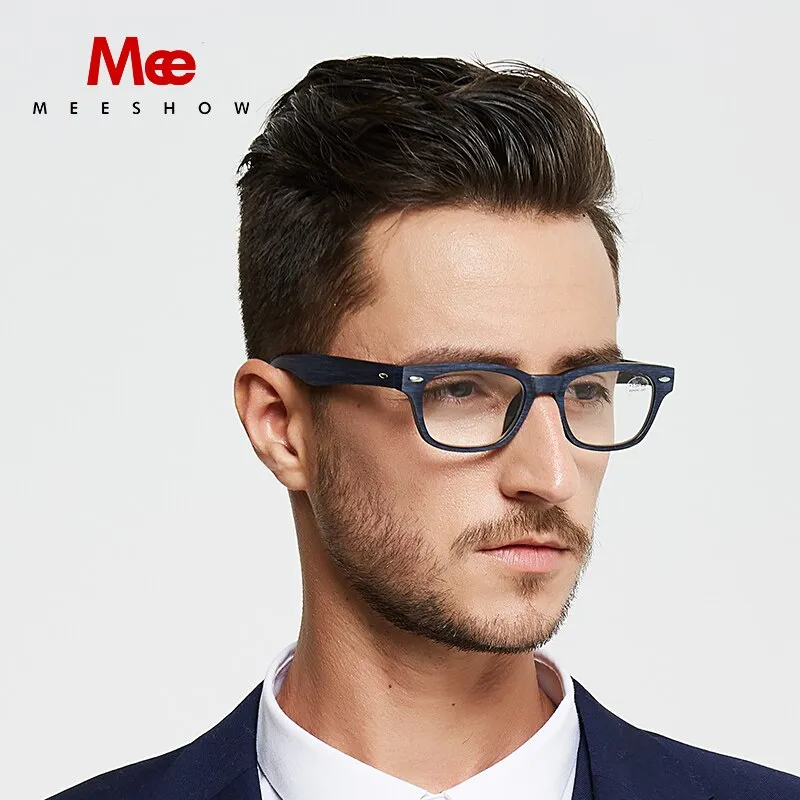 Meeshow Men's Full Rim Square Polycarbonate Reading Glasses 1512