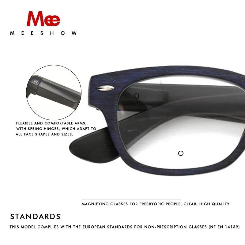 Meeshow Men's Full Rim Square Polycarbonate Reading Glasses 1512