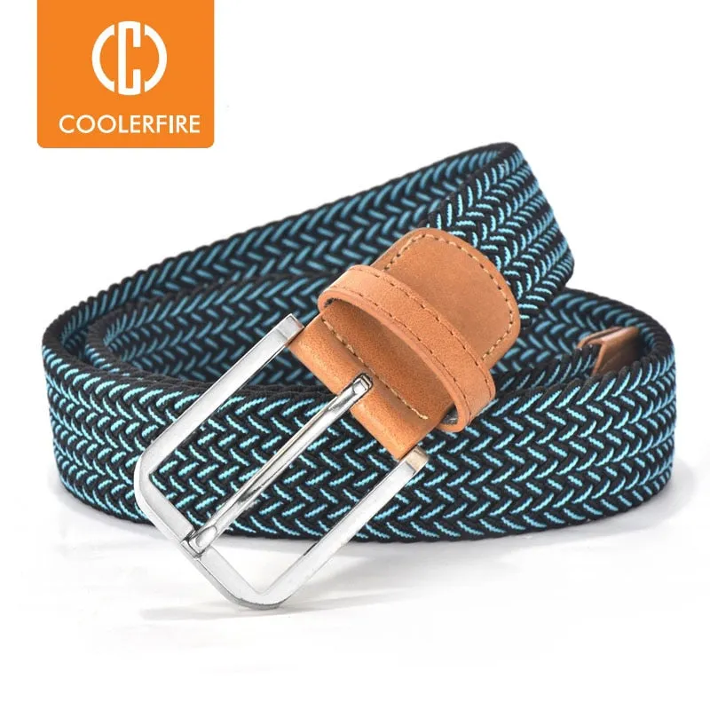 Men Women Casual Knitted Woven Canvas Elastic Expandable Braided Stretch Belts