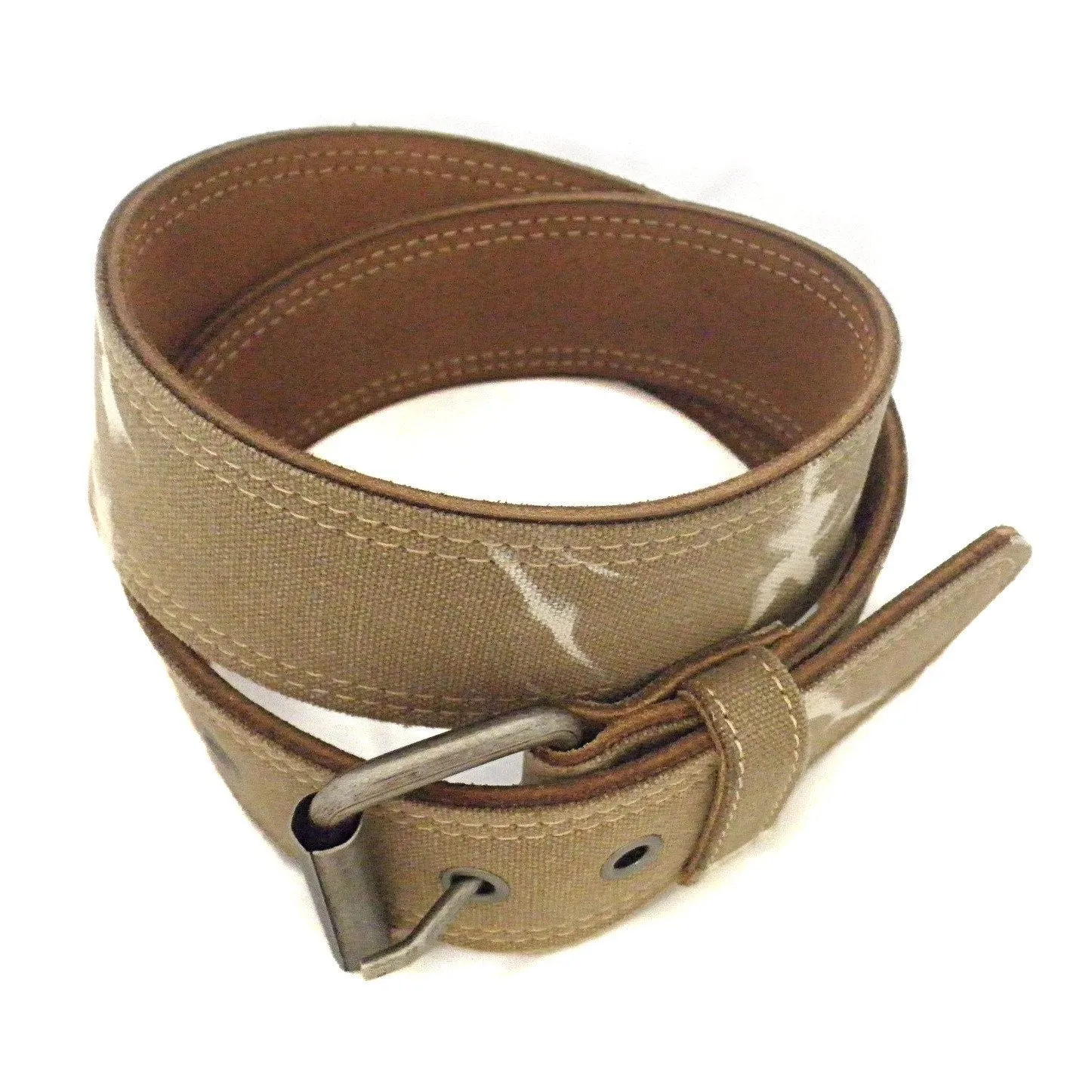 MIGUEL - Mens Sand Canvas & Leather Belt