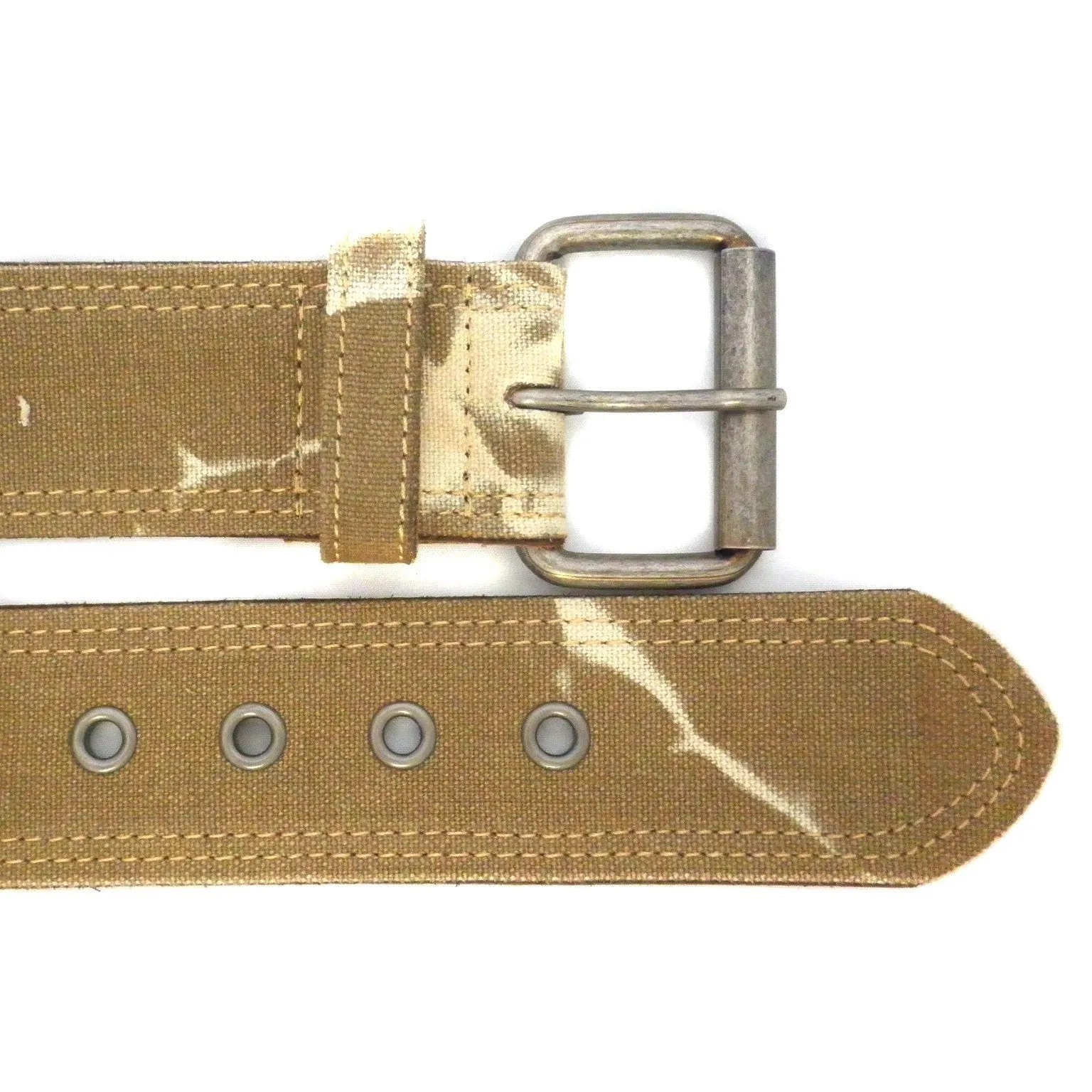 MIGUEL - Mens Sand Canvas & Leather Belt