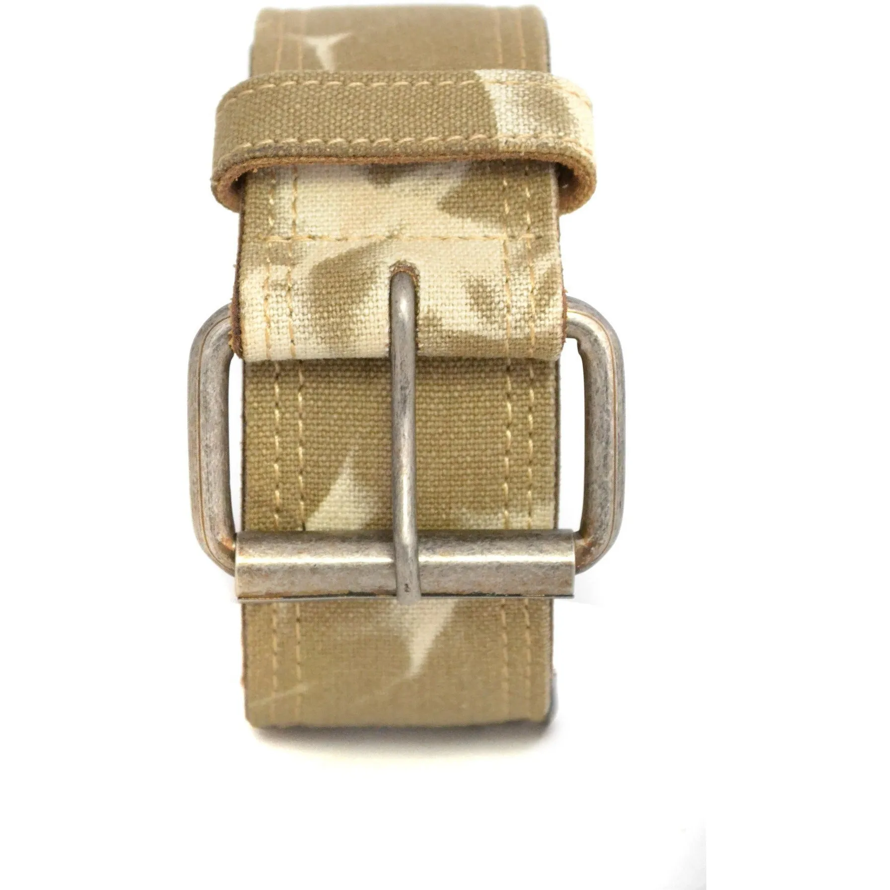 MIGUEL - Mens Sand Canvas & Leather Belt