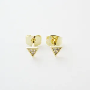 Mini Crystal Triangle Stud Earrings