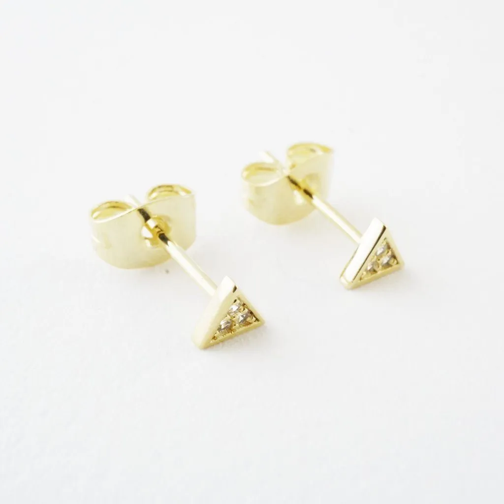 Mini Crystal Triangle Stud Earrings