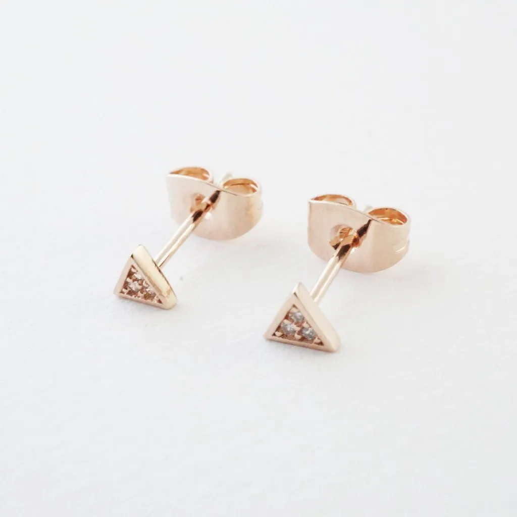 Mini Crystal Triangle Stud Earrings