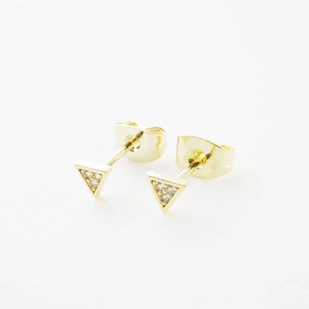 Mini Crystal Triangle Stud Earrings