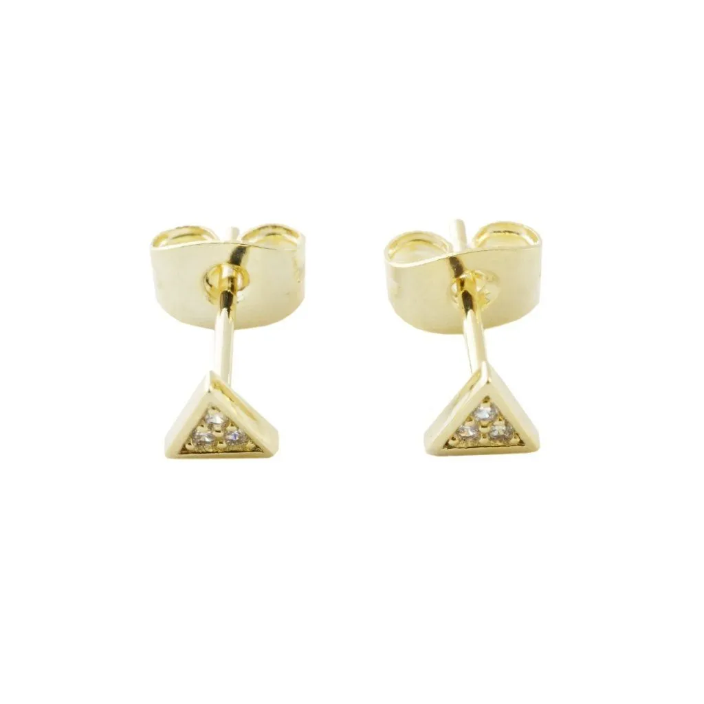 Mini Crystal Triangle Stud Earrings