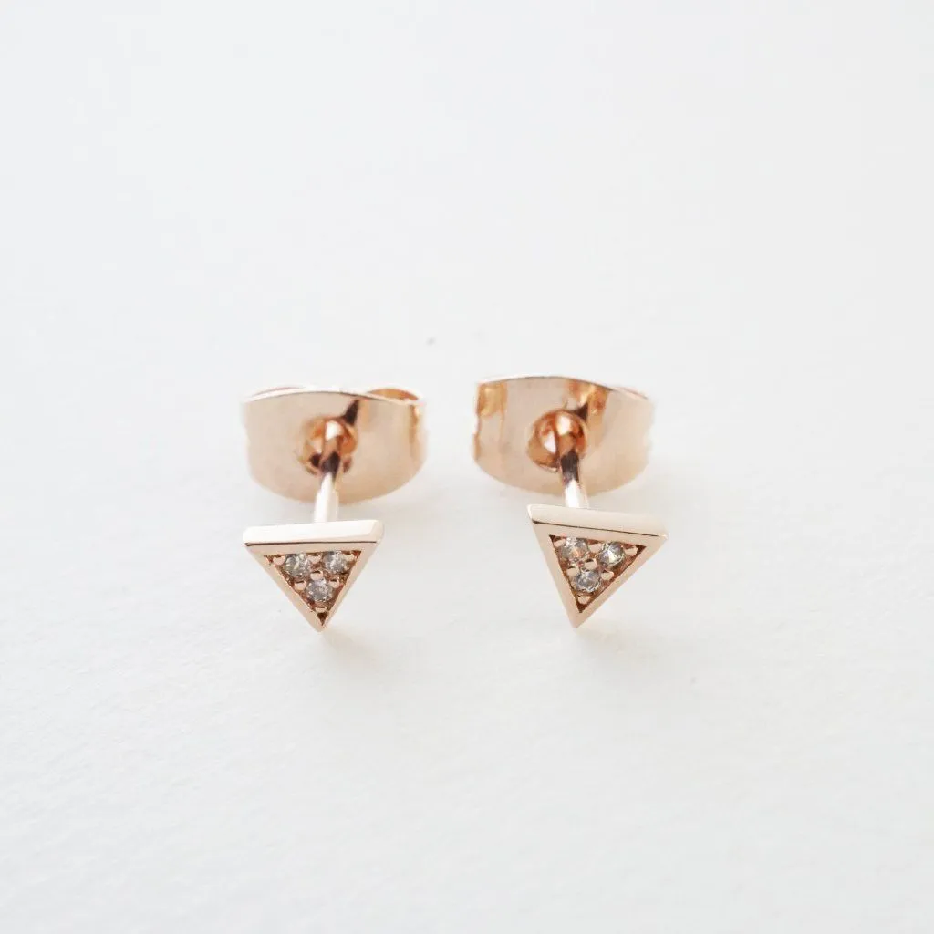 Mini Crystal Triangle Stud Earrings