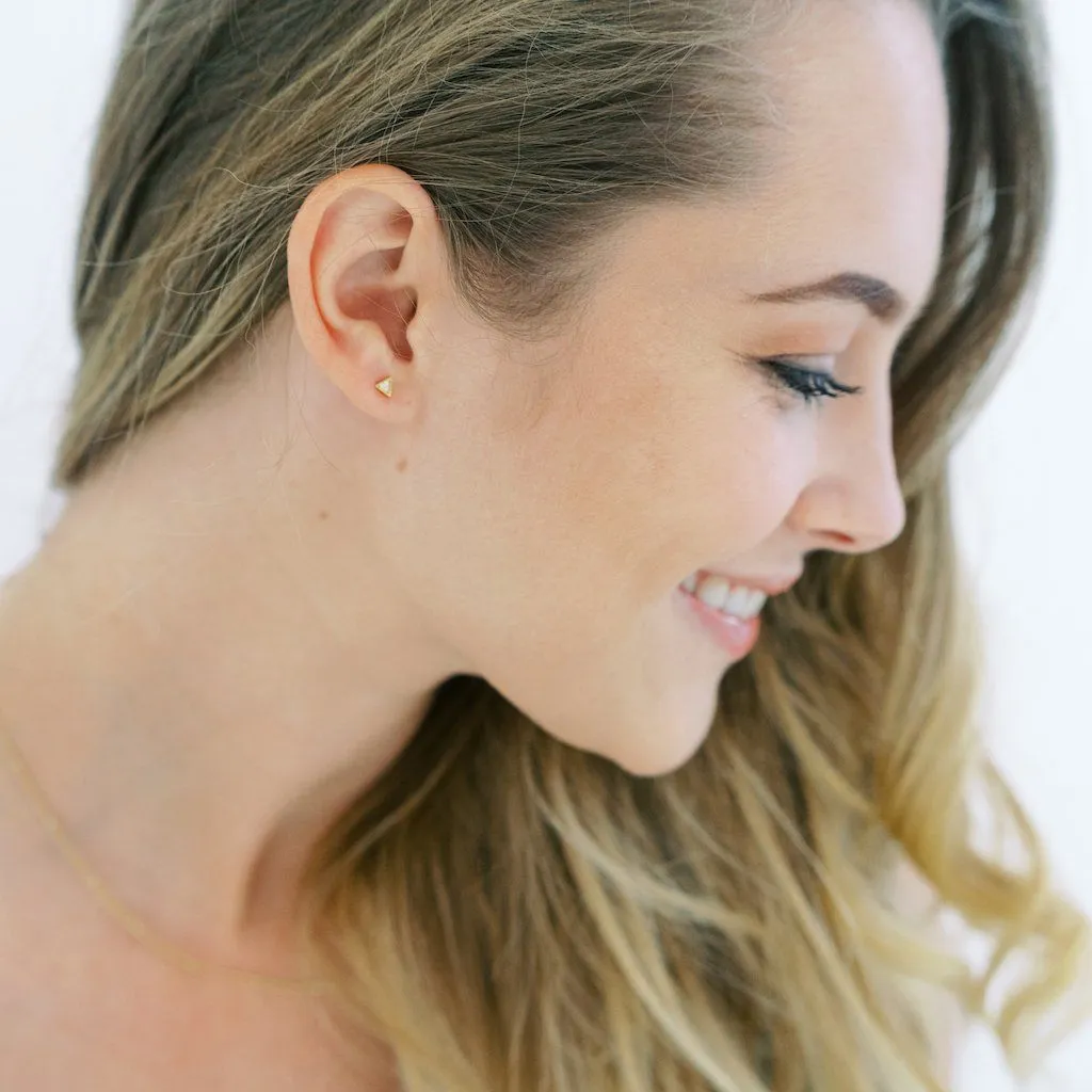 Mini Crystal Triangle Stud Earrings