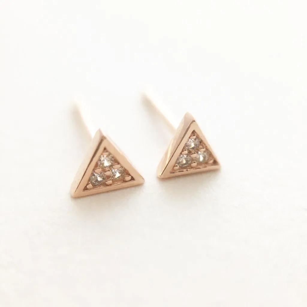 Mini Crystal Triangle Stud Earrings