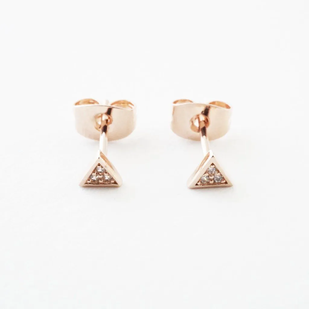 Mini Crystal Triangle Stud Earrings