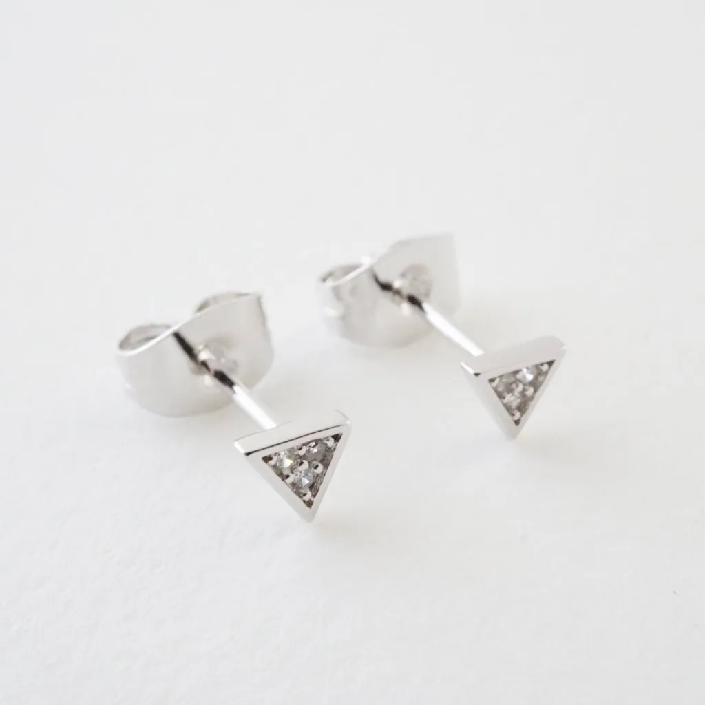 Mini Crystal Triangle Stud Earrings