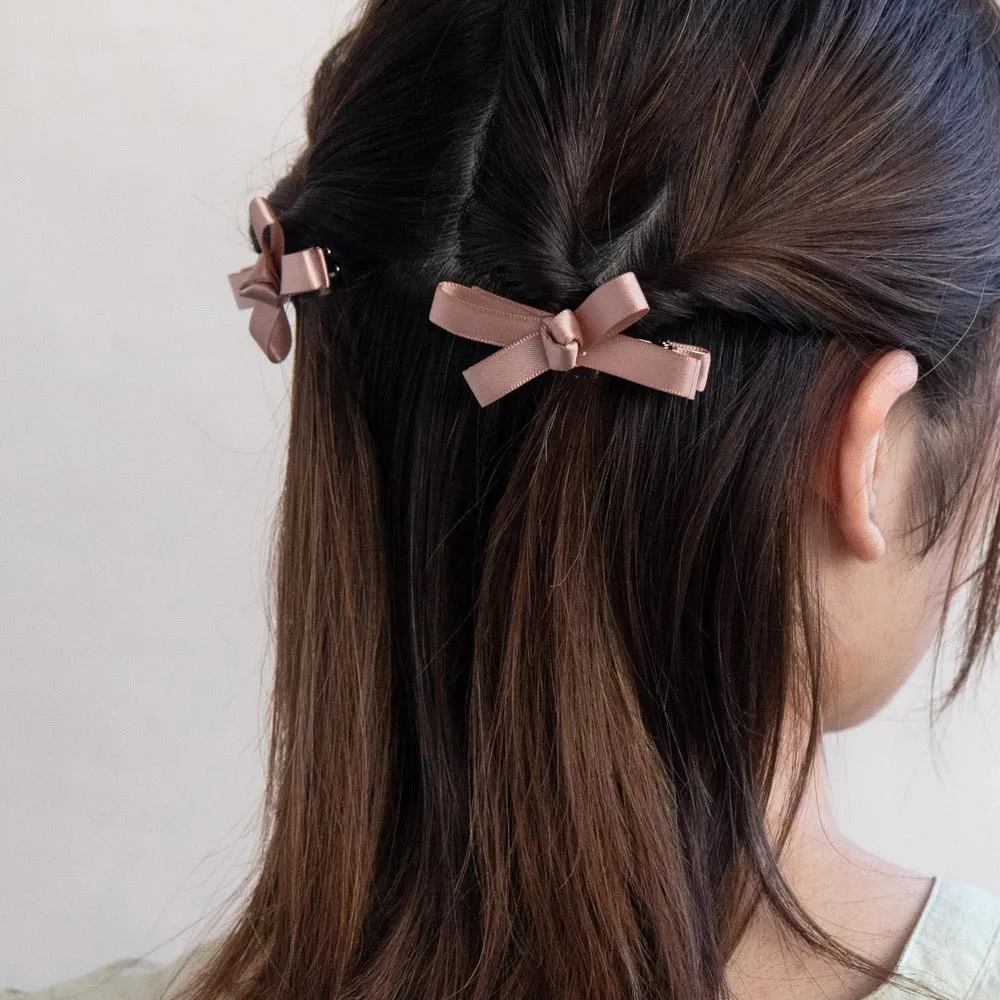 Mini Hair Bow Clip Set