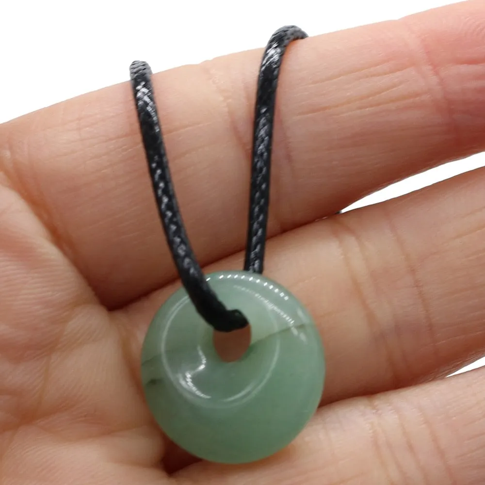 Natural Malachites Rose Quartzs Pendant Necklace Simple Stylish Pendant Necklace