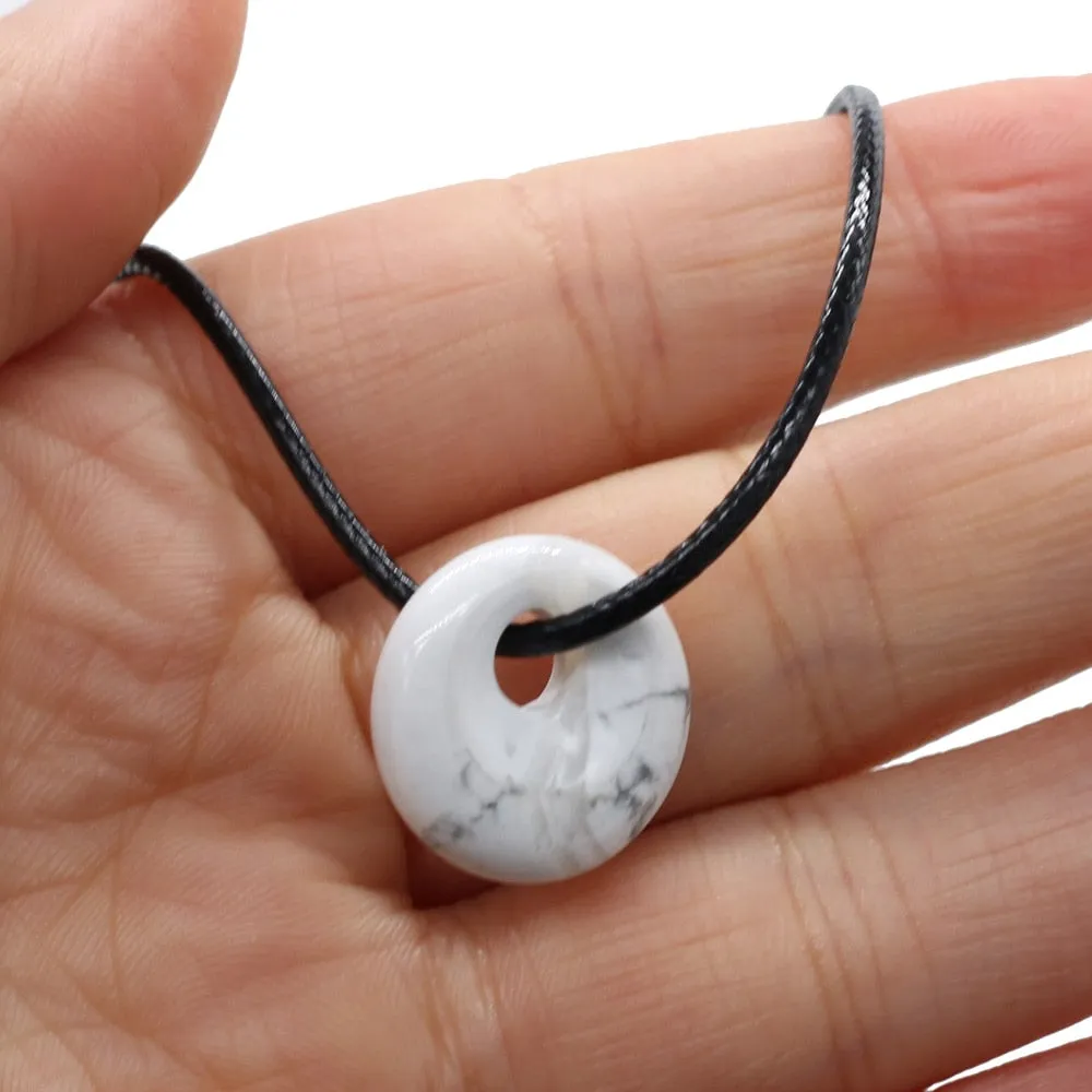 Natural Malachites Rose Quartzs Pendant Necklace Simple Stylish Pendant Necklace