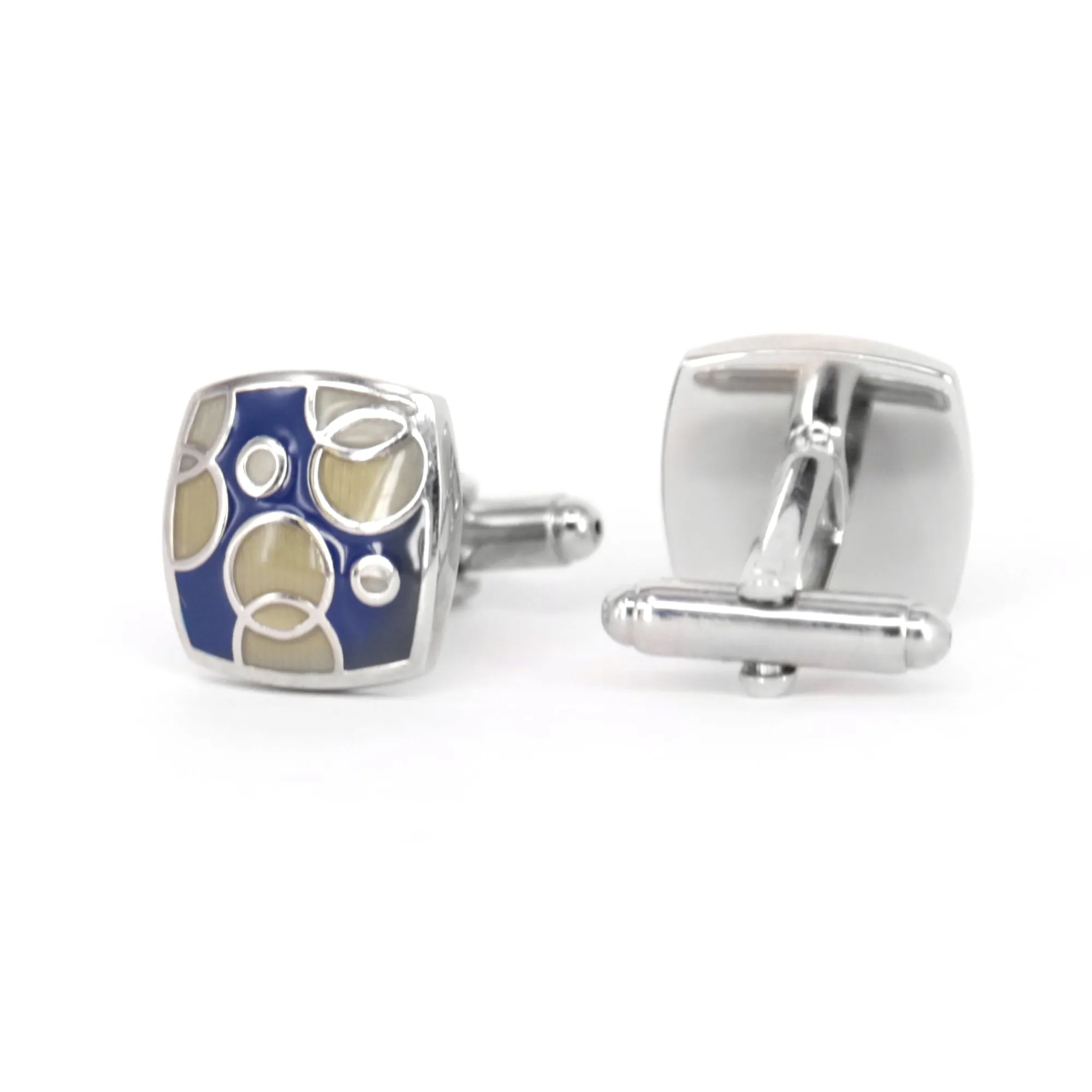 Navy and yellow  Bubble Dream Cufflinks