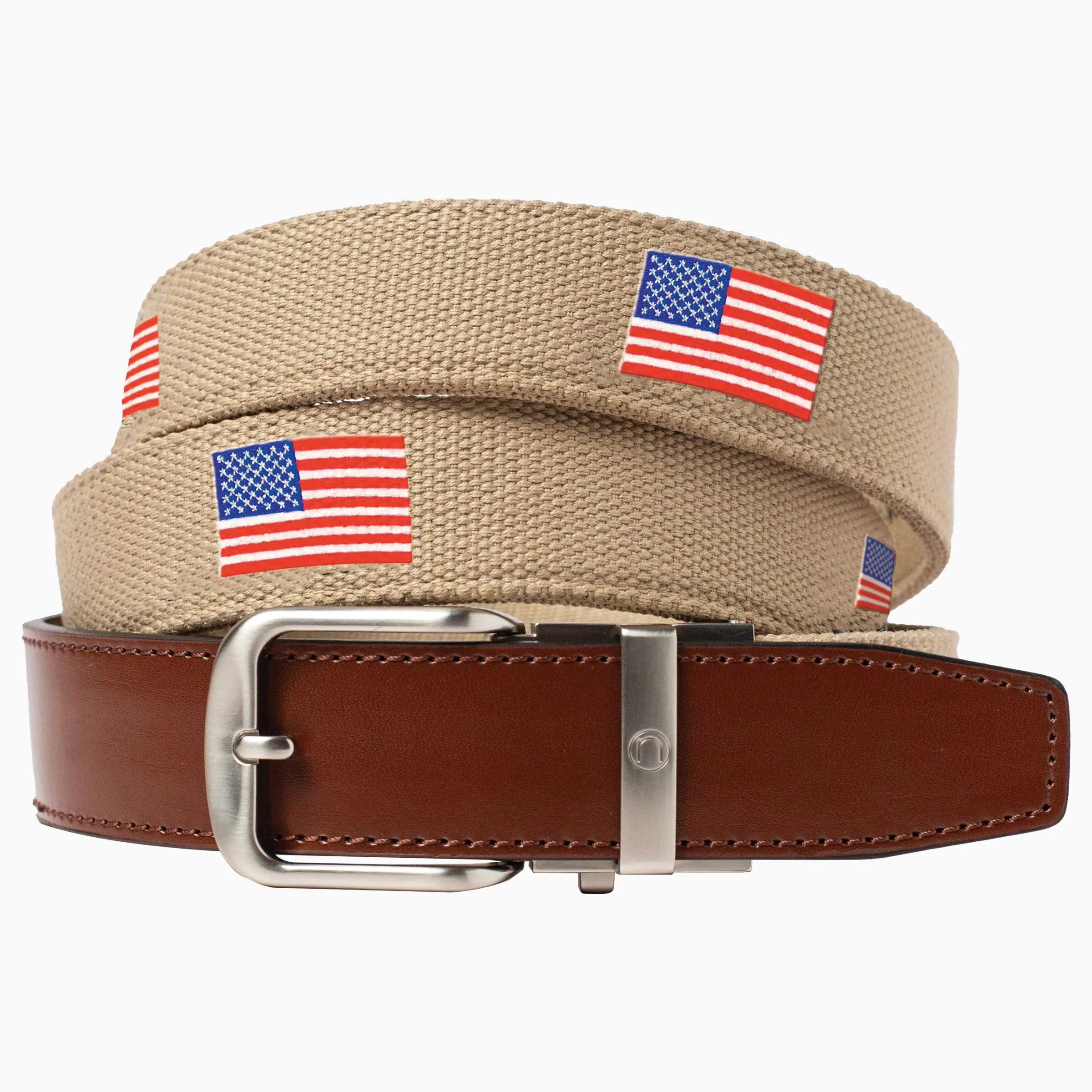 Newport USA Tan Golf Ratchet Belt 1.38" [35mm]