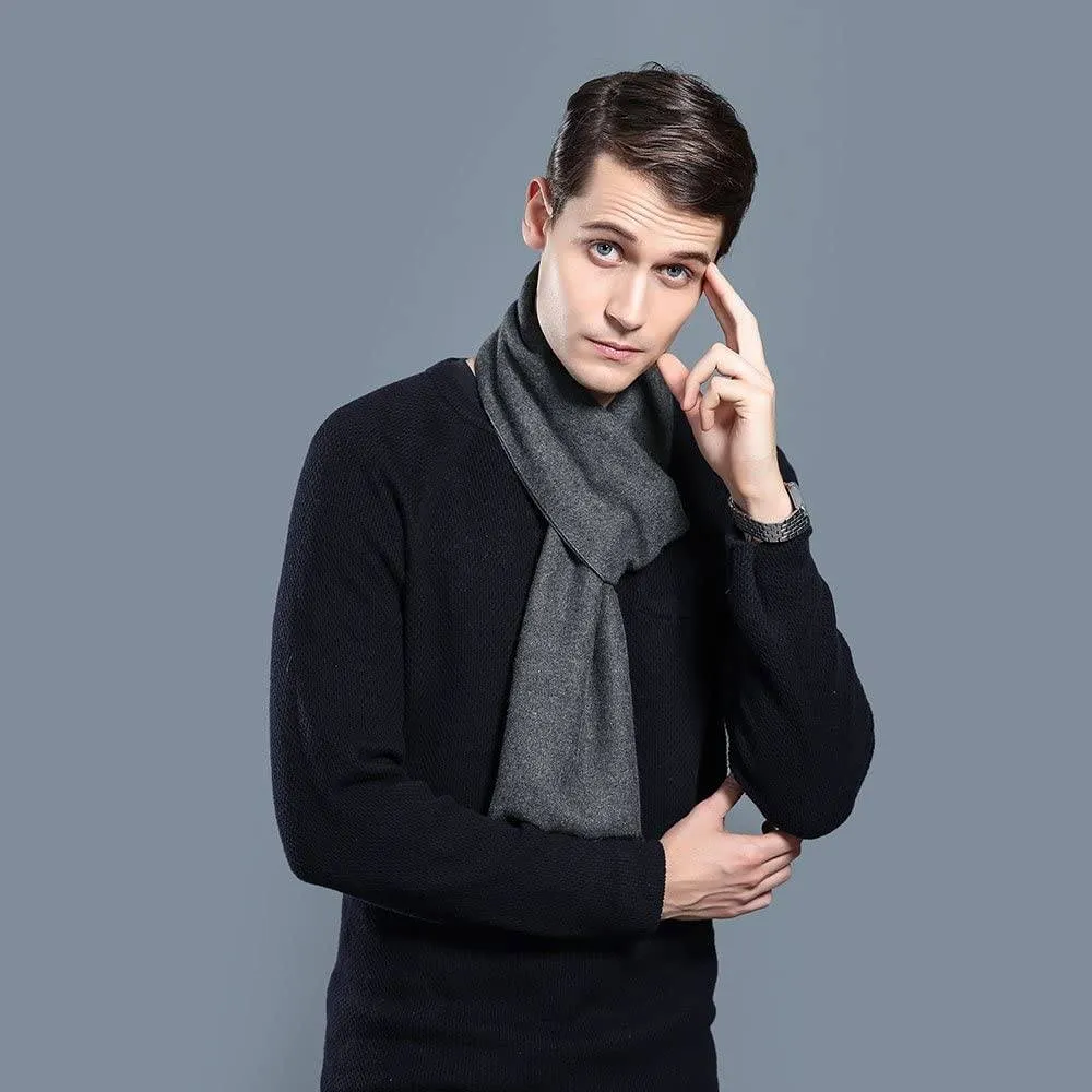 Ohayomi Mens Winter Cashmere Fashion Formal Soft Scarves