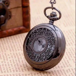 Oiled Bronze Scroll Detail Classic Pocket Watch