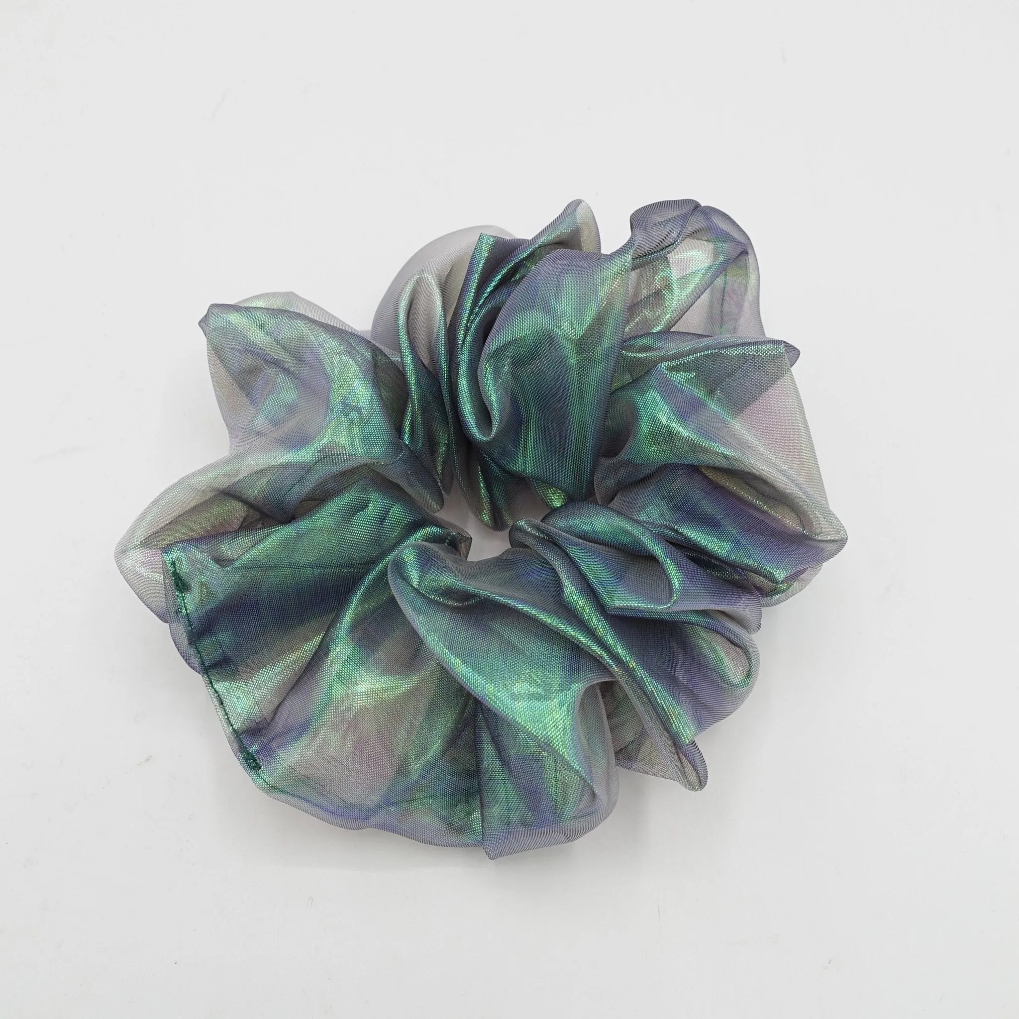 organza iridescent scrunchies glossy sheer hair elastic scrunchies