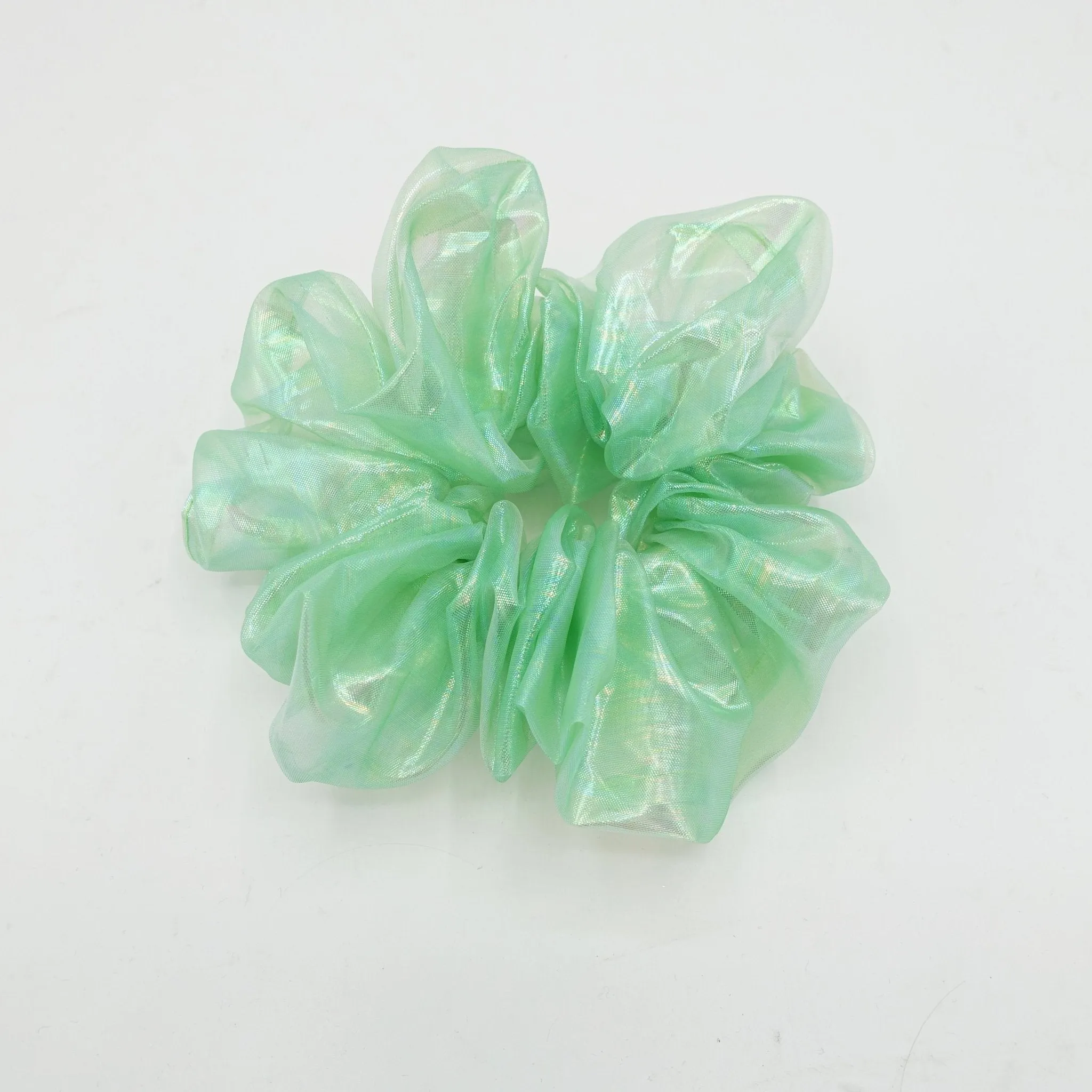 organza iridescent scrunchies glossy sheer hair elastic scrunchies