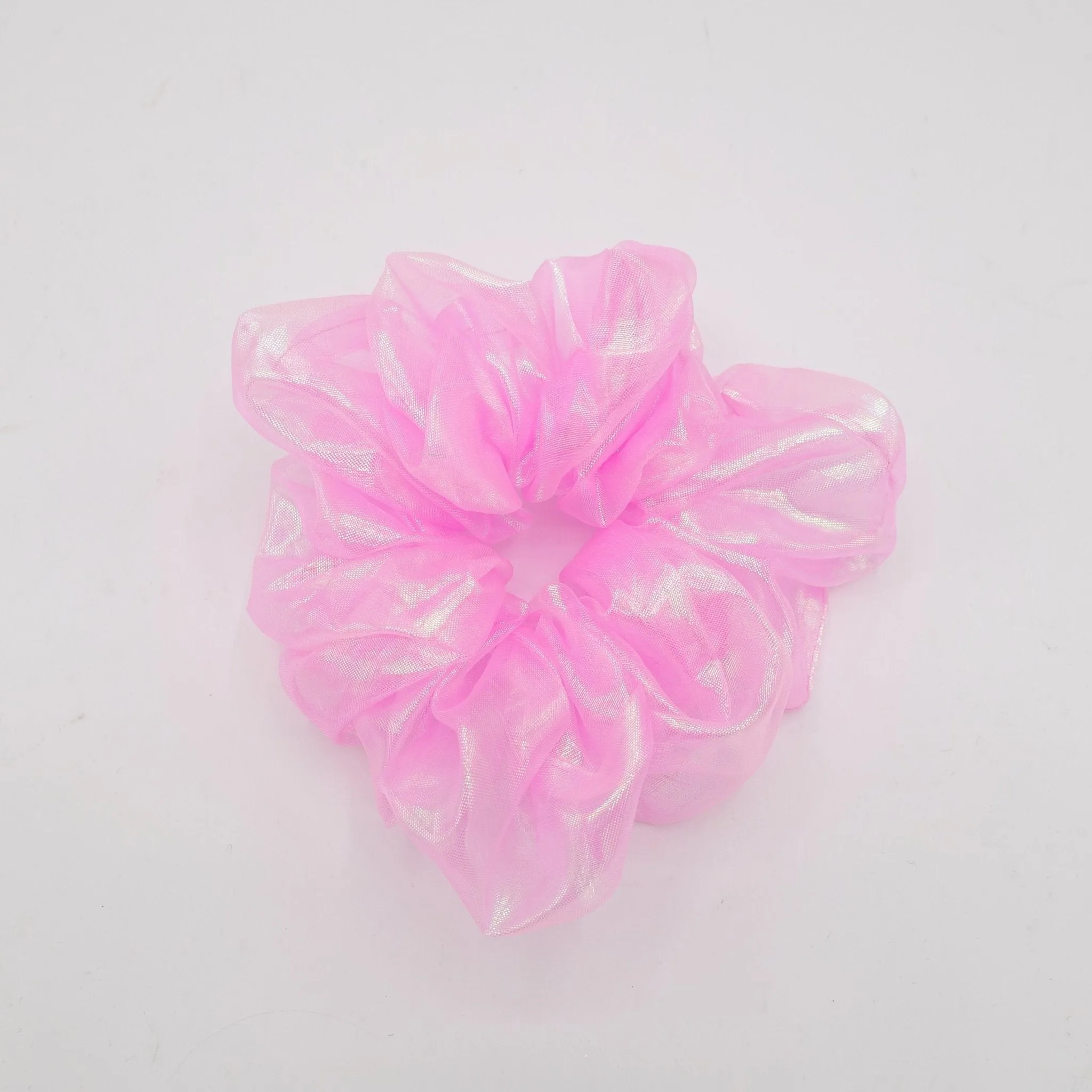 organza iridescent scrunchies glossy sheer hair elastic scrunchies